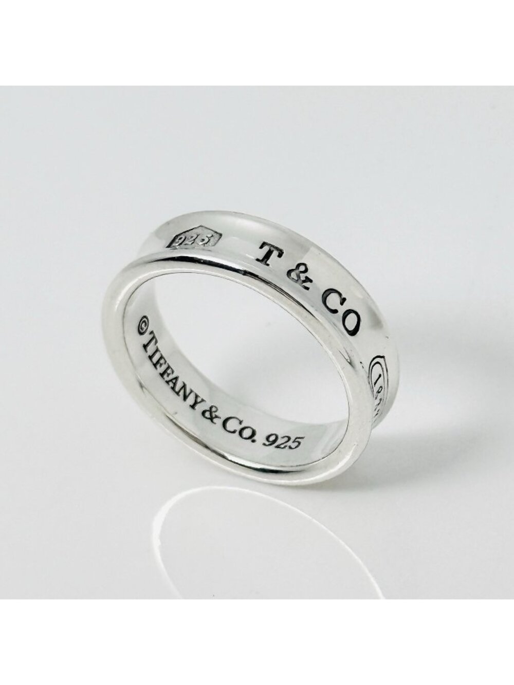 Size 11 Tiffany & Co 1837 Ring Concave in 925 Sterling Silver Mens Unisex